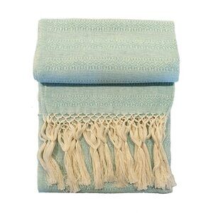 3848 Mexican Handmade Cotton Rebozo Shawl (turquoise